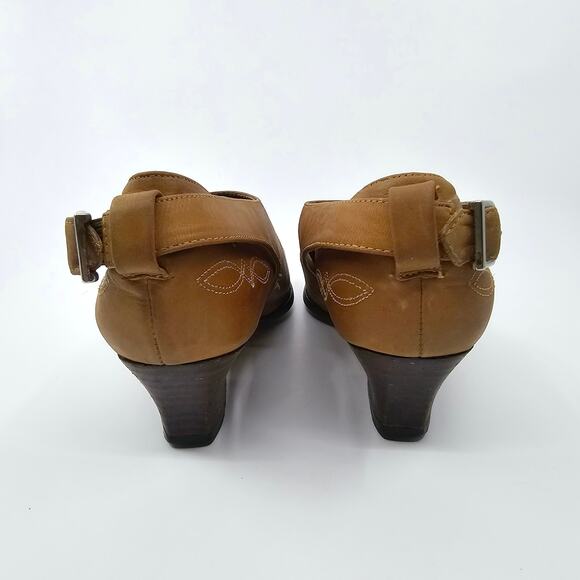 VTG 90’s GUESS BY GEORGES MARCIANO Pointed Toe Leather Brown Shoes WMNS SZ 7.5 - Picture 4 of 7